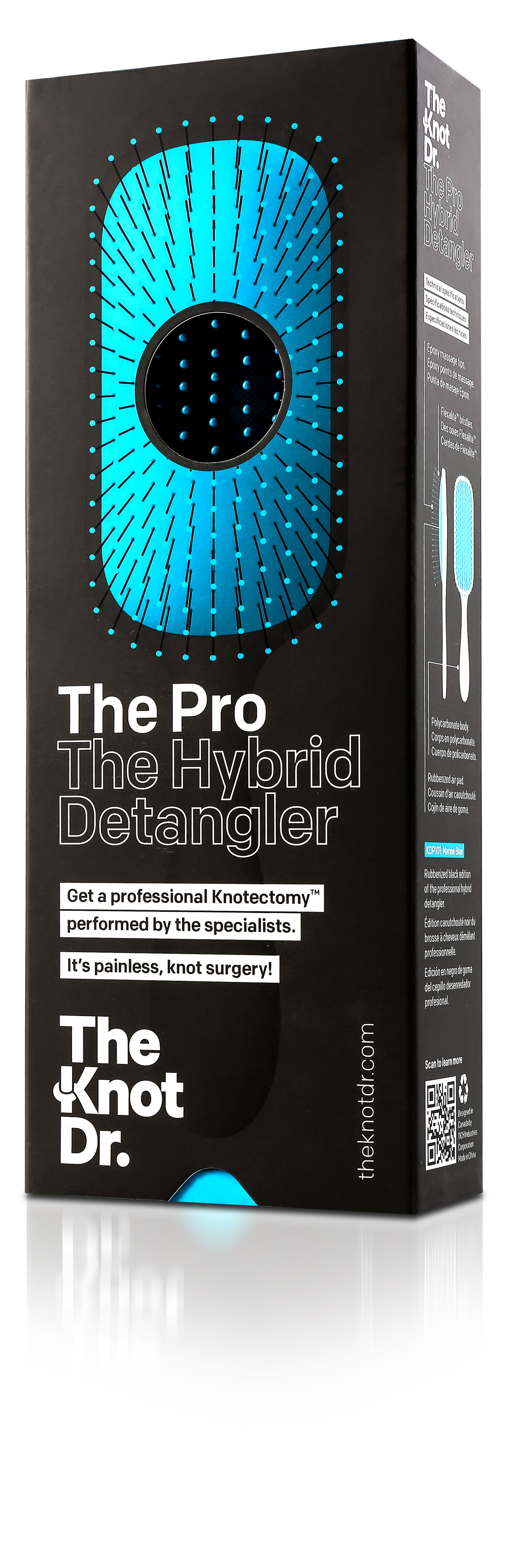 The Pro Hybrid Detangler blue box profile