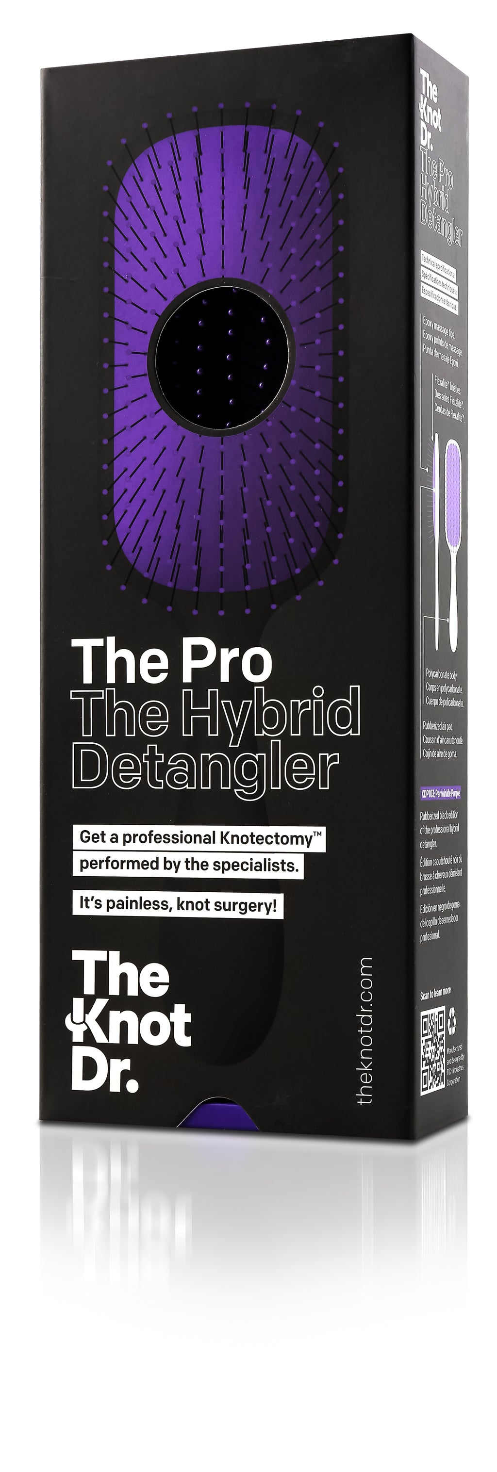 The Pro Hybrid Detangler purple box profile