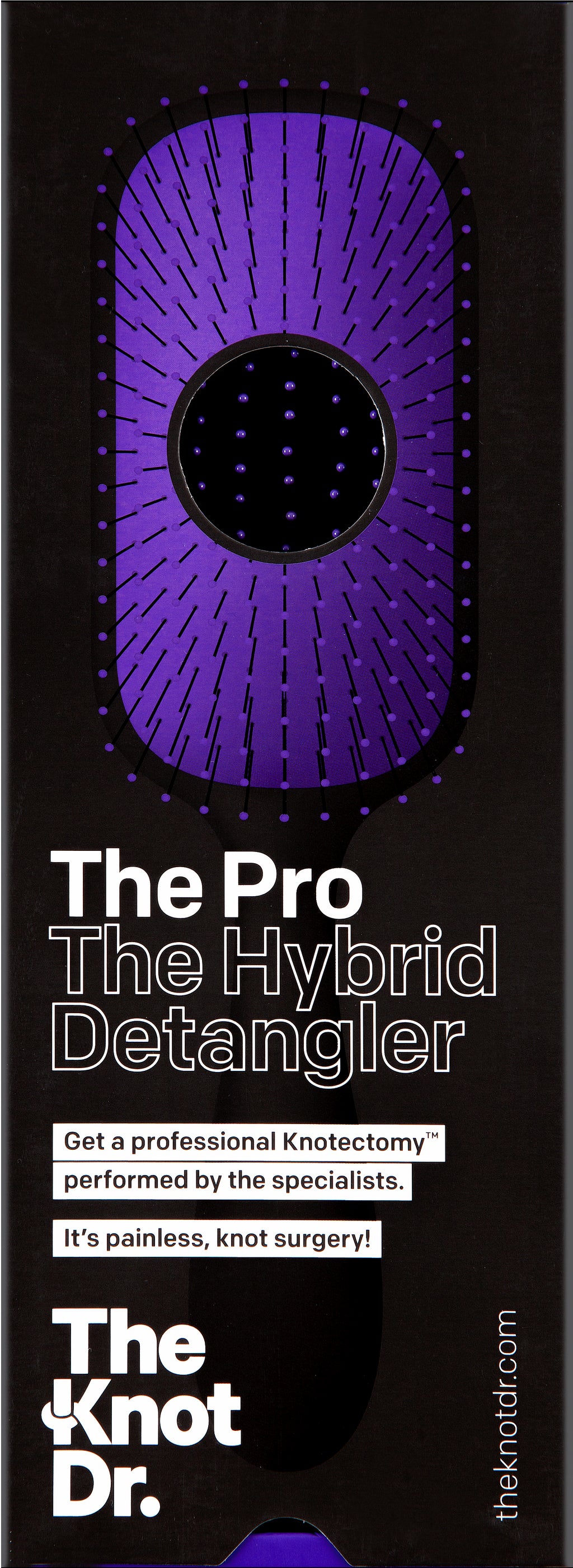 The Pro Hybrid Detangler purple box