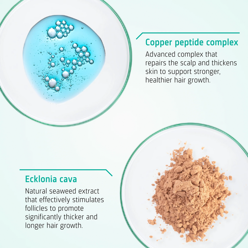 Key ingredients in Neofollics Hair Growth Stimulating Conditioner including biotin and copper tripeptide-1