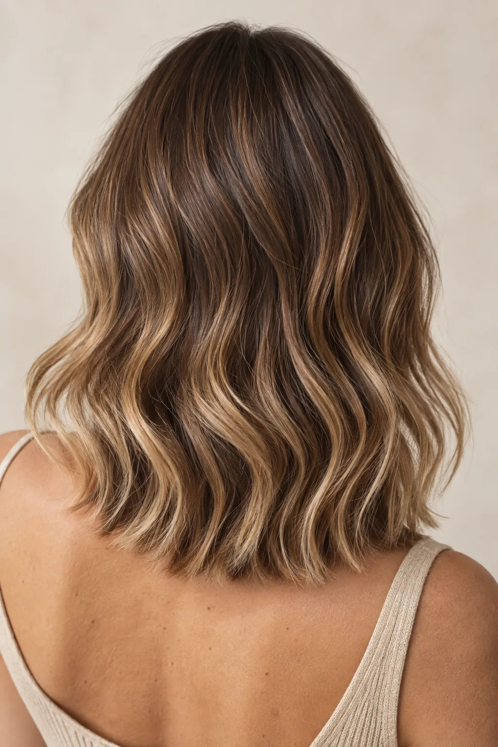 Long hair with brighter beige balayage