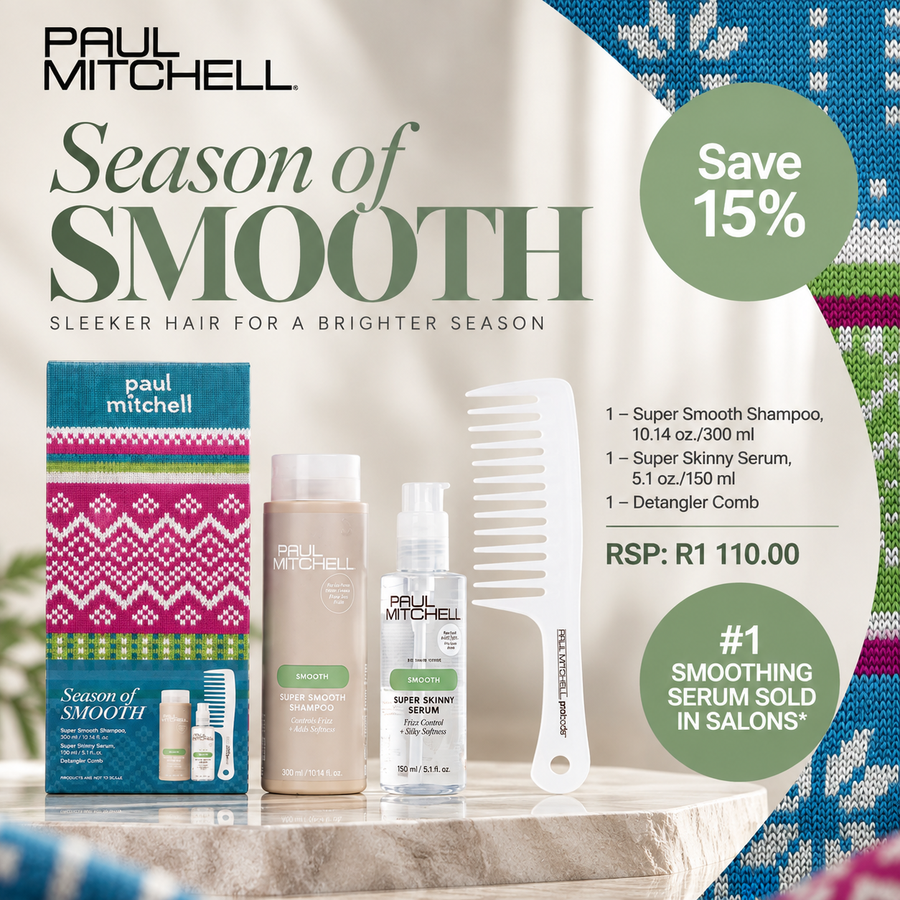 Paul Mitchell Season of Smooth Gift Set 2026 festive artwork showing the set contents