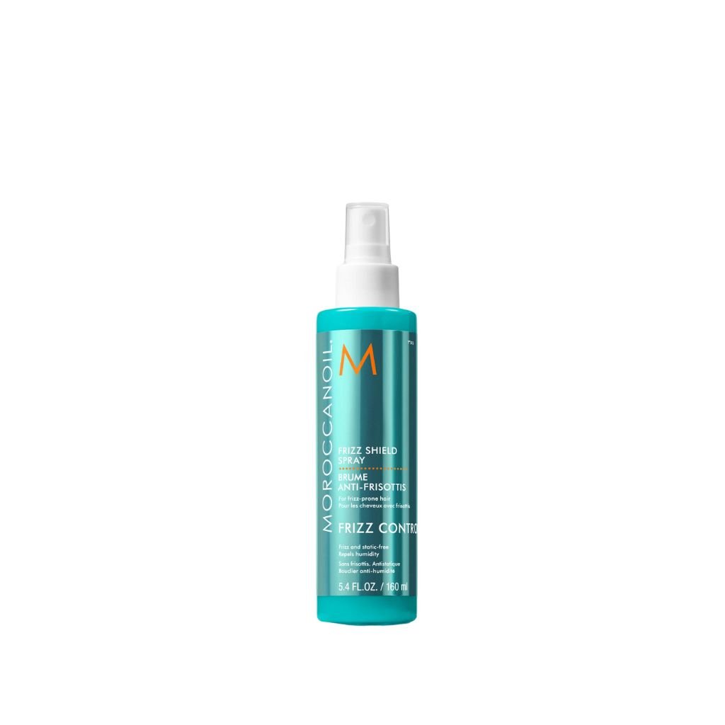 Frizz Shield Spray 160ml -Moroccanoil– Defend against frizz, static & heat with a weightless, shine-boosting mist. Smooth, silky results that last—never sticky.