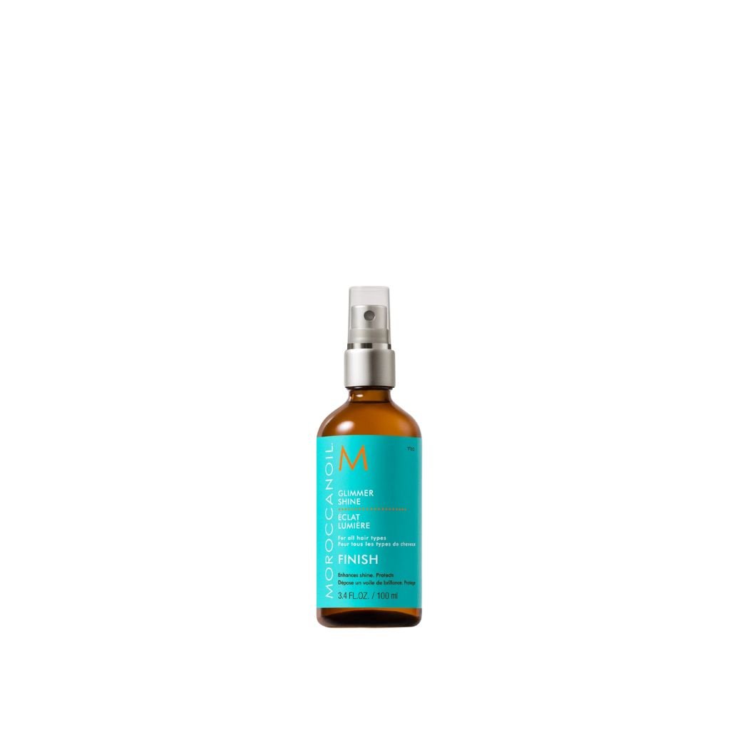 Glimmer Shine Glass Bottle 100ml -Moroccanoil - Finish your style with a radiant, light-reflecting mist that adds brilliant shine and revives dull-looking hair.